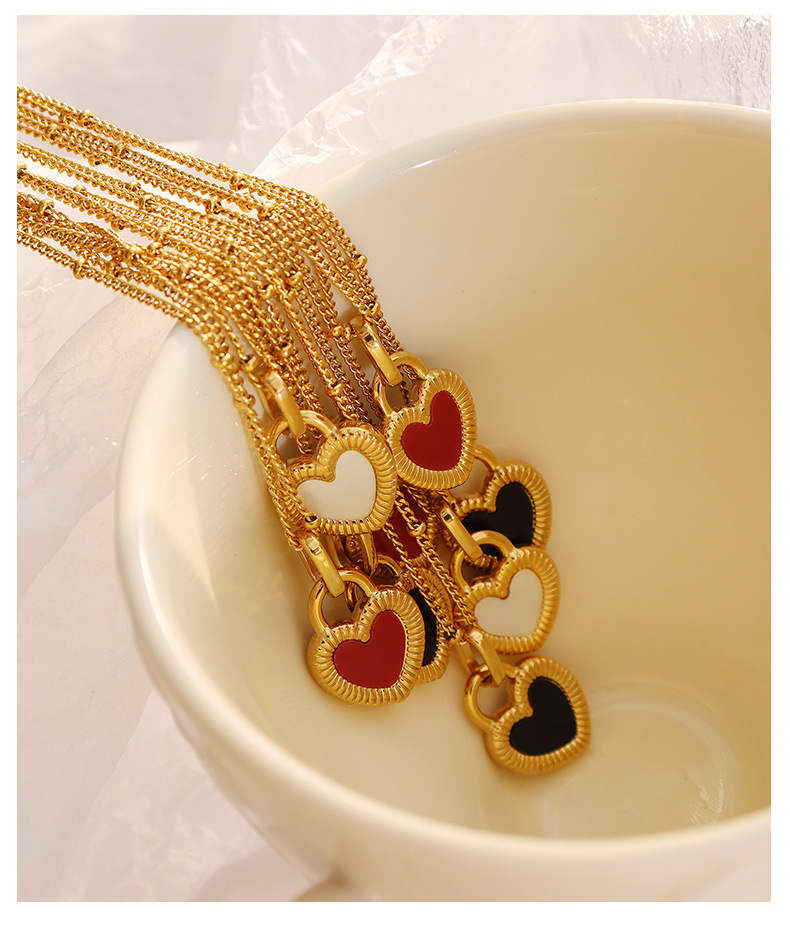 Collier En Acier Au Titane Simple Face En Forme De Coeur En Forme De Coeur display picture 3