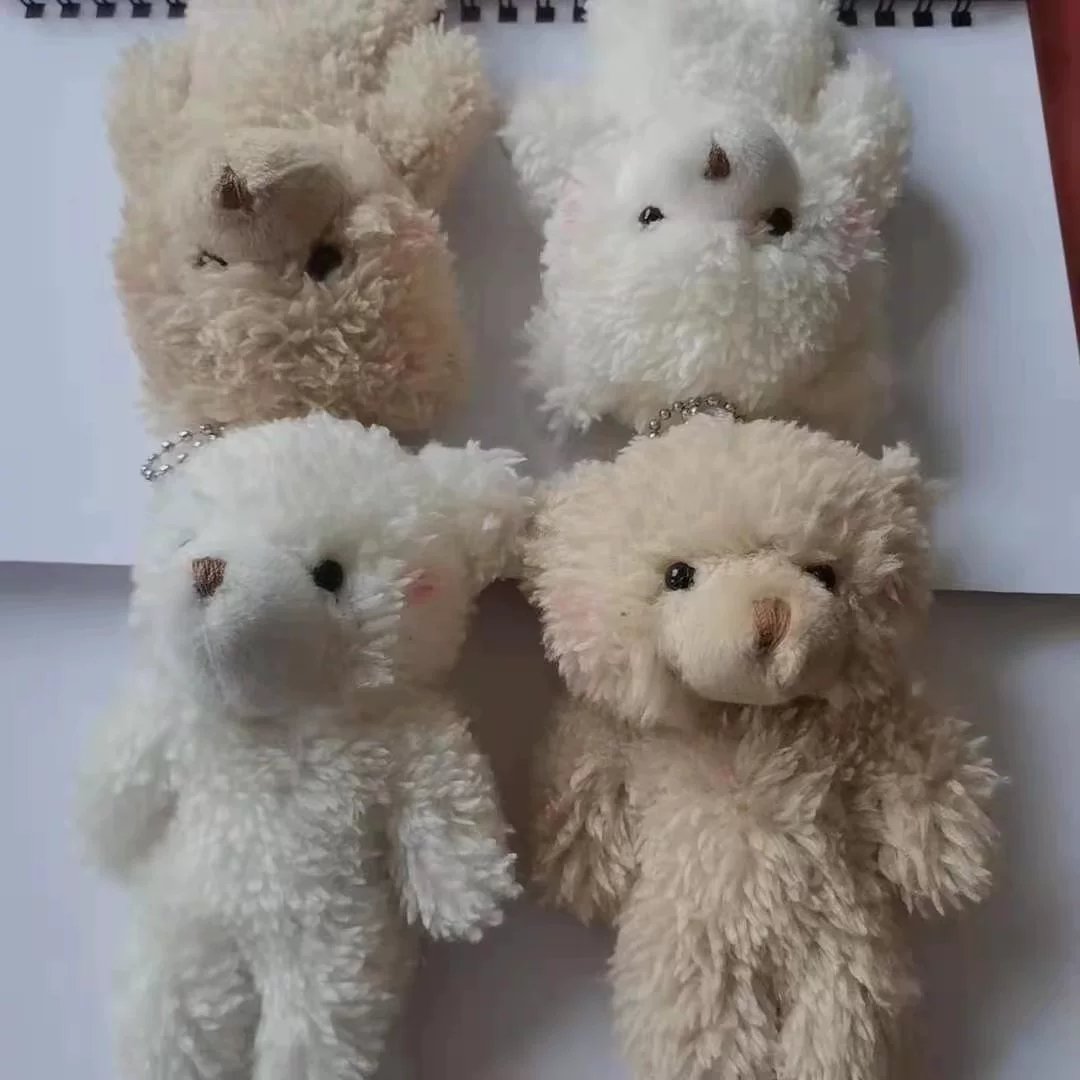 Новый милый румяный цельный плюшевый медведь с цепочкой из бисера, подвеска для мобильного телефона, 12cm медведя