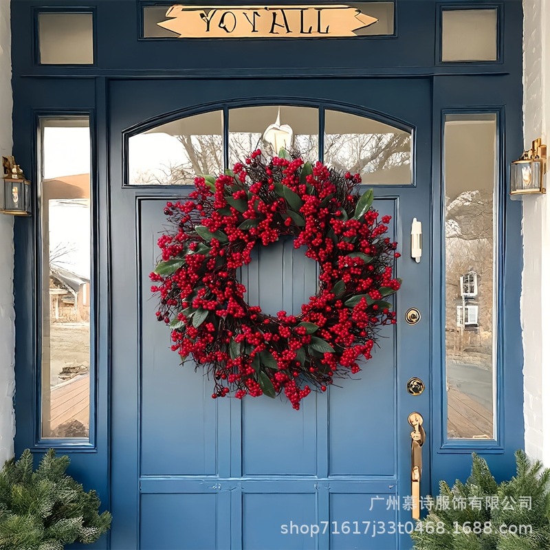 圣诞花环装饰手工仿真圣诞节花圈门挂装饰品Christmas Wreaths|undefined