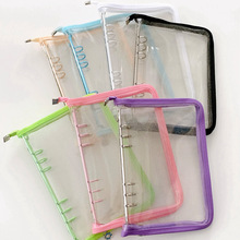 韩国ins风包边拉链闪闪6孔A5活页本外壳3寸5寸拍立得小卡相册收纳