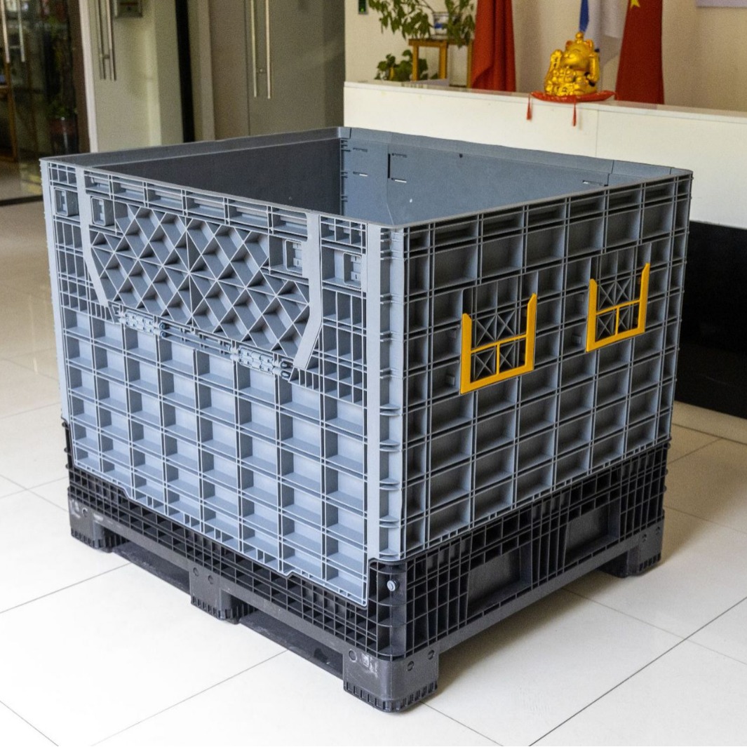 卡板箱可折叠塑料箱大号箱式托盘围板中转箱立体库仓储工业周转箱-阿里巴巴
