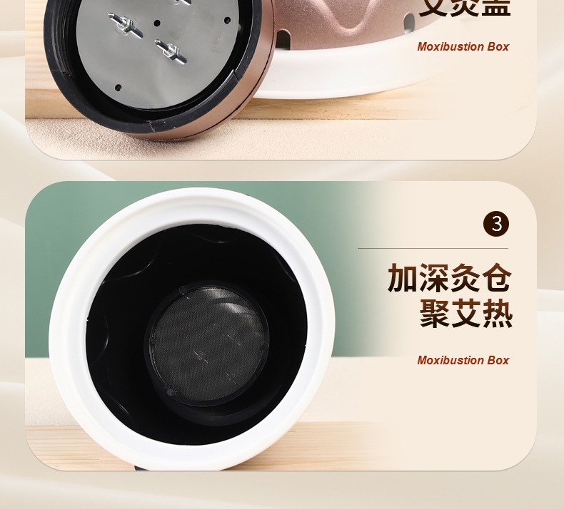 Portable Moxibustion Box Ai Mei Jiu Household Warming Moxa Stick Holder with Acupoint Chart in use