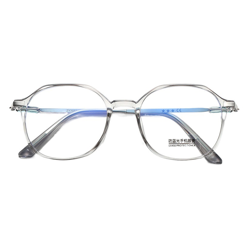 Douyin Internet Celebrity Ins Glasses Frame Flat Mirror Finished Product Wholesale Polygonal Anti-Blue Light Plain Myopia Glasses Transparent Color