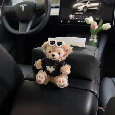 Car tissue box/set Box, Cute Car Interior - sweetheart-white-mirror-daffy-tissue-box-armrest-box-style