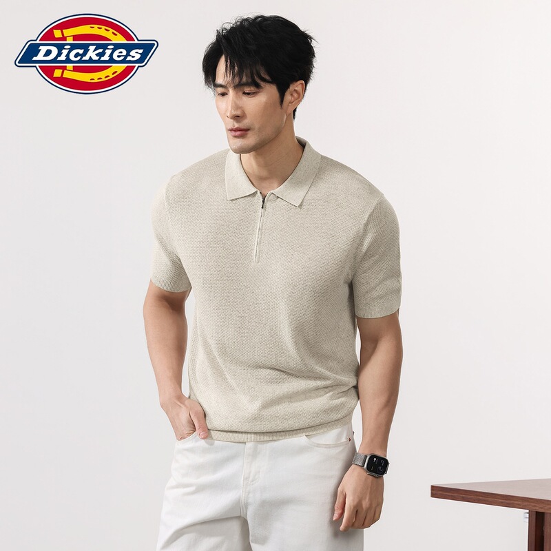 Dickies Special Edition Old Money Style Short-Sleeve T-Shirt Men's Knitwear Half-Sleeve T-Shirt Summer Round Neck Loose Casual Japanese Style