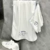 Cute white bath towel, hair towel