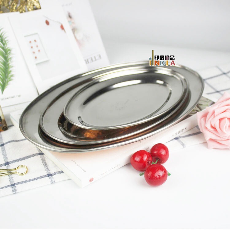 Indian Color Oval Plate Brass Hotel Restaurant Home Color Metal Tableware