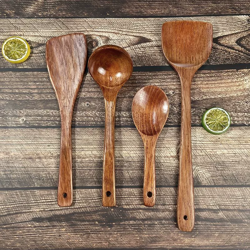 Wooden spatula non-stick kitchen soup spoon household cooking spatula high temperature resistant wooden spatula long handle wood dry