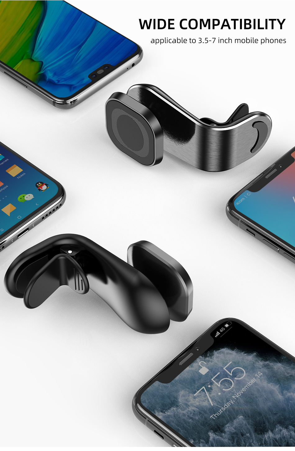 Mobile Phone Holder Amazon's Best-Selling Car Air Outlet F19 Mobile Phone Magnet Holder L Holder Strong Magnetic Holder