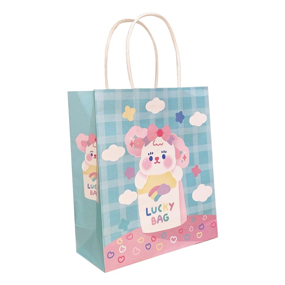 INS papel en línea celebridad dibujos animados linda chica estudiante impresión conejito mini bolsa de embalaje decoración bolsa de papel Nuevo