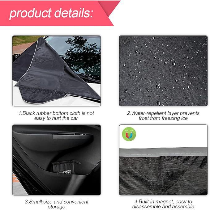 Amazon's same model of thickened Oxford cloth car snow cover, winter windshield cover, reflective at night, snow protection