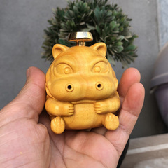 黃楊木雕河氣生財倒流香佛像來財擺件 家用香薰茶道辦公室工藝品