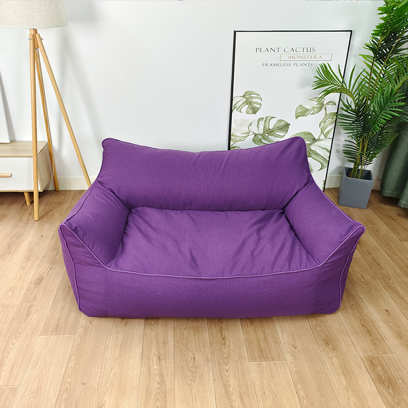 Cross-border Modern Linen Lazy Two-person Sofa Chair Armchair Set Two-seat Fabric Home Living Room Sofa