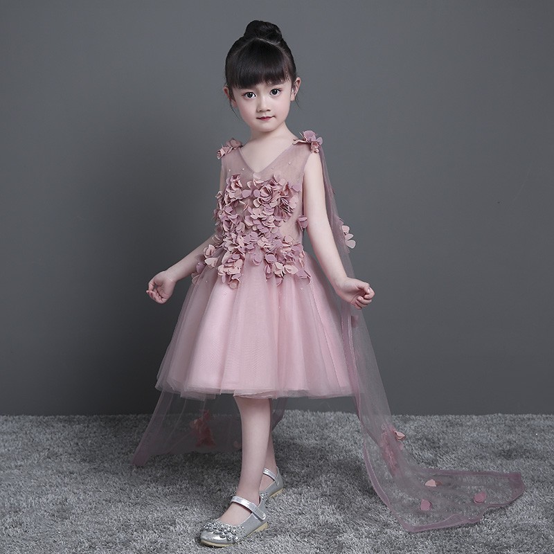 Vestido de niña nuevo vestido de princesa de alta calidad vestido de novia vestido de espectáculo de pequeño anfitrión vestido de piano