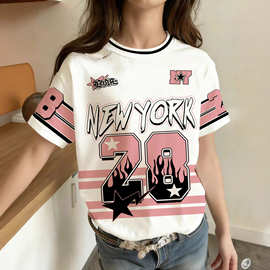 3D数码印花儿童T恤，跨境货源，可发任何图片印花