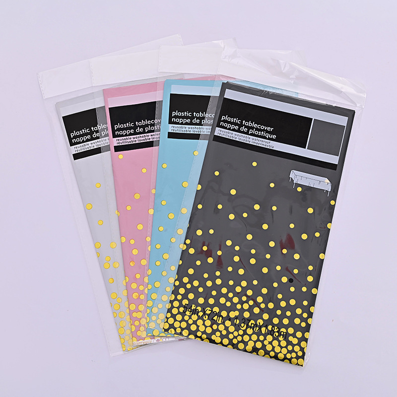 Disposable Aluminum Foil Tablecloth with Mirror-Like Starry Dots, Gold-Plated Tablecloth for Christmas, New Year, Graduation Season, Gold-Stamped for Birthdays