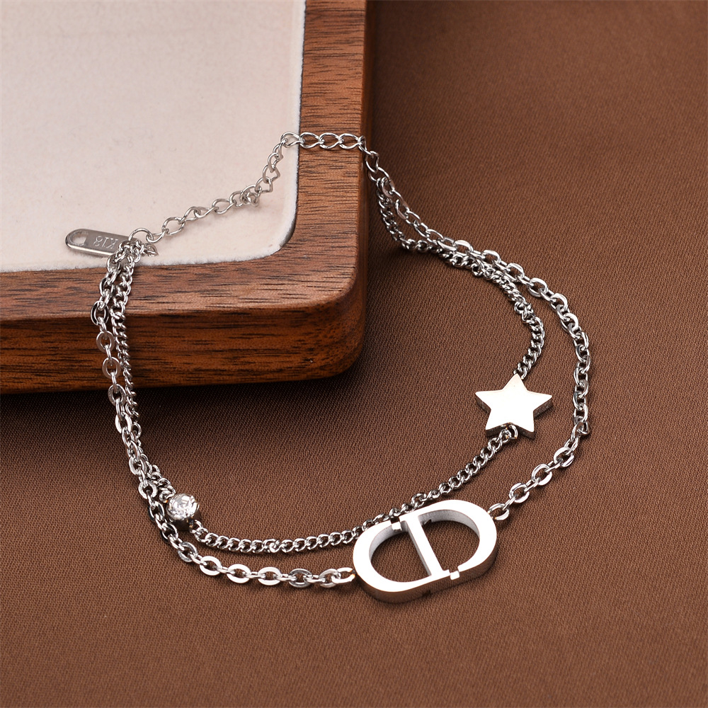 Joyas transfronterizas europeas y americanas Pulsera de acero de titanio de todo fósforo Versión coreana del temperamento bohemio Pulsera de acero de titanio que no se desvanece Joyería femenina