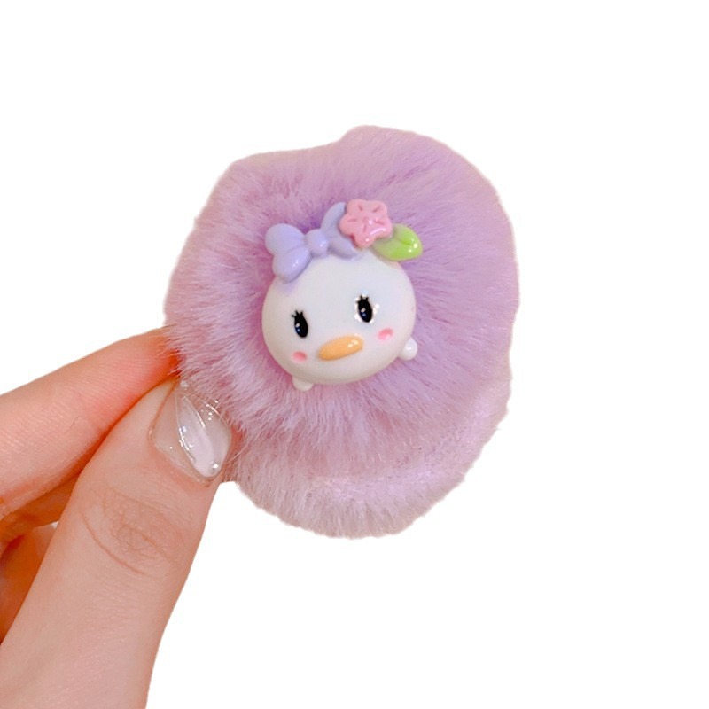 Otoño e Invierno Banda de pelo de felpa para niños engrosamiento de alta elasticidad no duele el cabello suave diadema de dibujos animados lindo bebé Cola de Caballo accesorios para el cabello