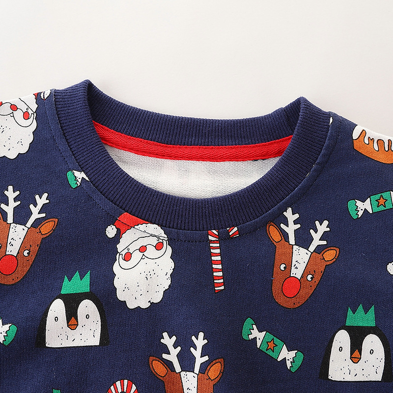 Otoño aostabetty nuevo suéter de los niños europeos y americanos estilo suéter de Navidad camiseta