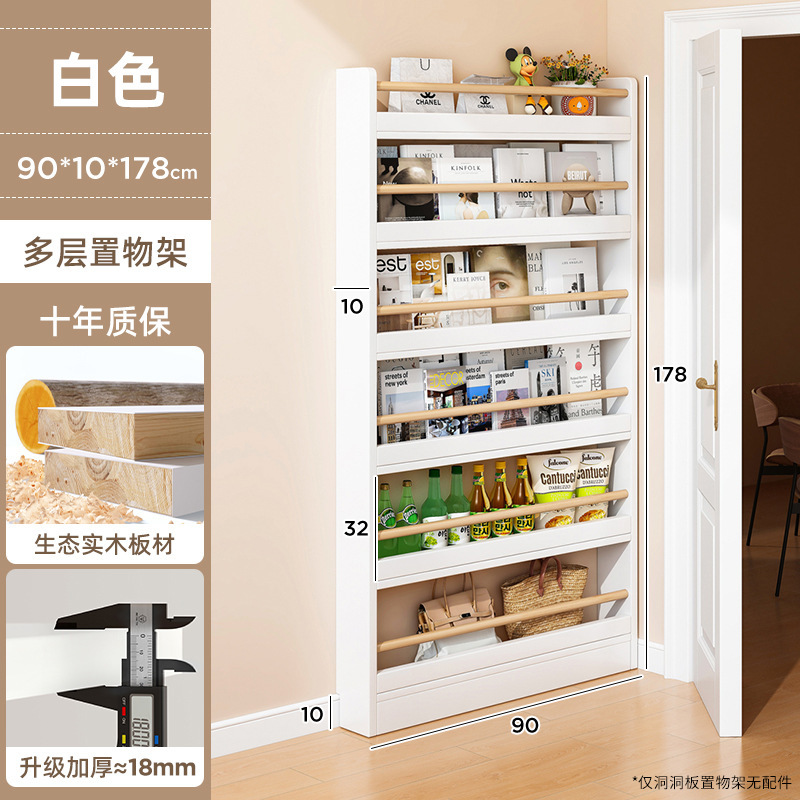 Puerta de madera sólida trasera estante de libros doméstico super delgado piso integrado contra la pared estante de almacenamiento pasillo estrecho estante de exhibición de gabinete de hendidura