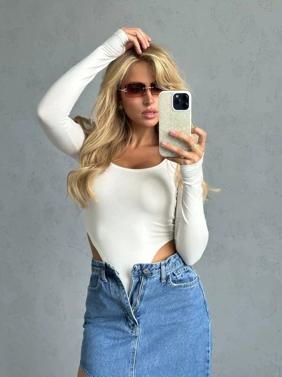 Рукавом рукавом длинным 低 低 боди боди low -cut long sleeve tights