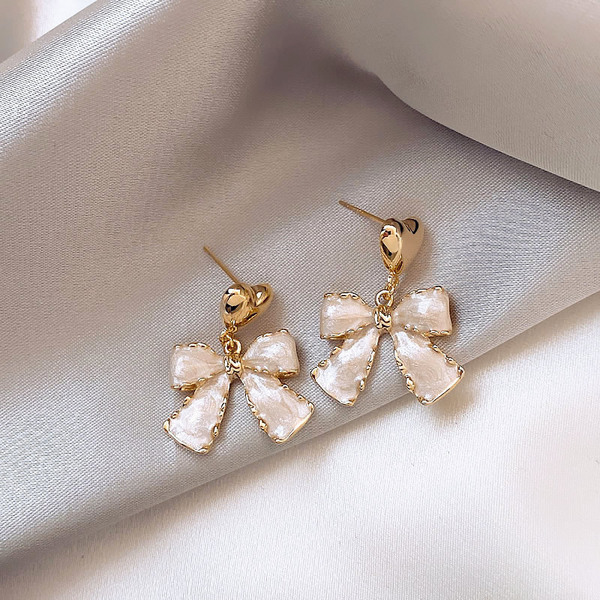 Cute fashionable universal trend earrings with bow