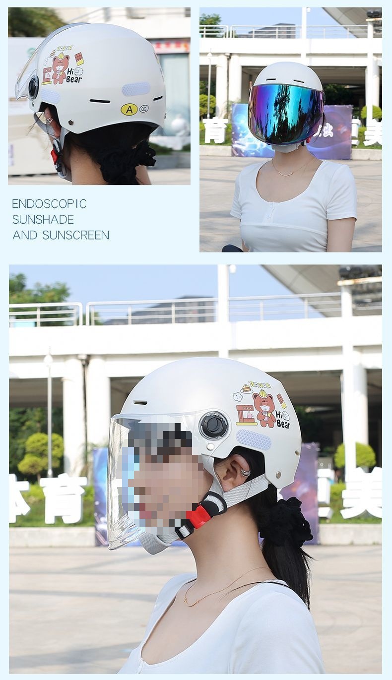 3C Certified Electric Motorcycle Helmet - Breathable Sunscreen Half Helmet