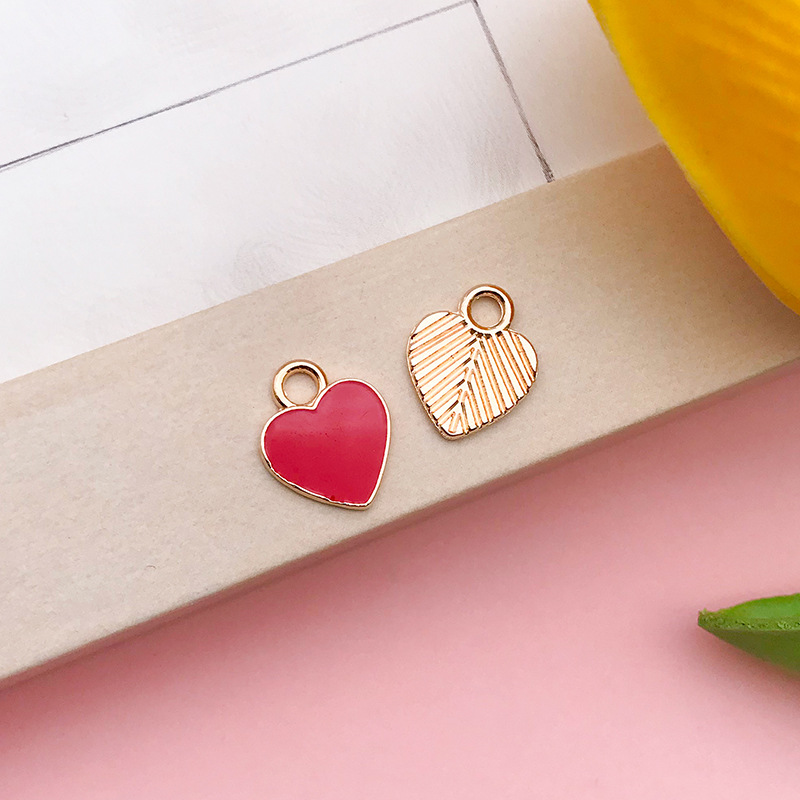 Colgante de corazón con gota de aceite, accesorios de joyería DIY