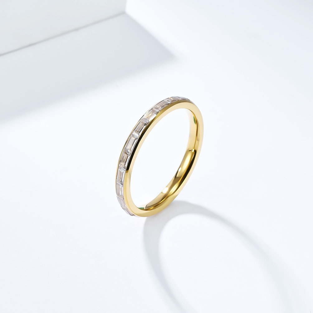 Minimalist Diamond Ring For Women Titanium Steel Elegant Accessory_voghion.com
