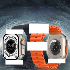 Compatible Apple iWatch Strap Apple Watch 9 Ocean Silicone Bracelet with Dual Buckle Spring Clasp