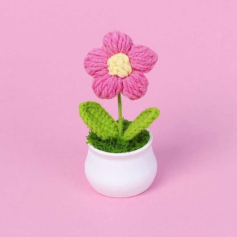 完成したウールひまわり鉢植えスズラン造花チューリップデスクトップ装飾品バレンタインデー教師クラスメートギフト|undefined