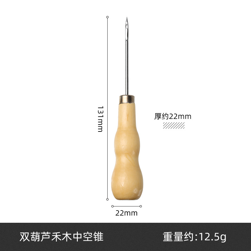 Nuevas herramientas de costura de cuero forma de calabaza mango de madera puncher herramientas hechas a mano en stock al por mayor