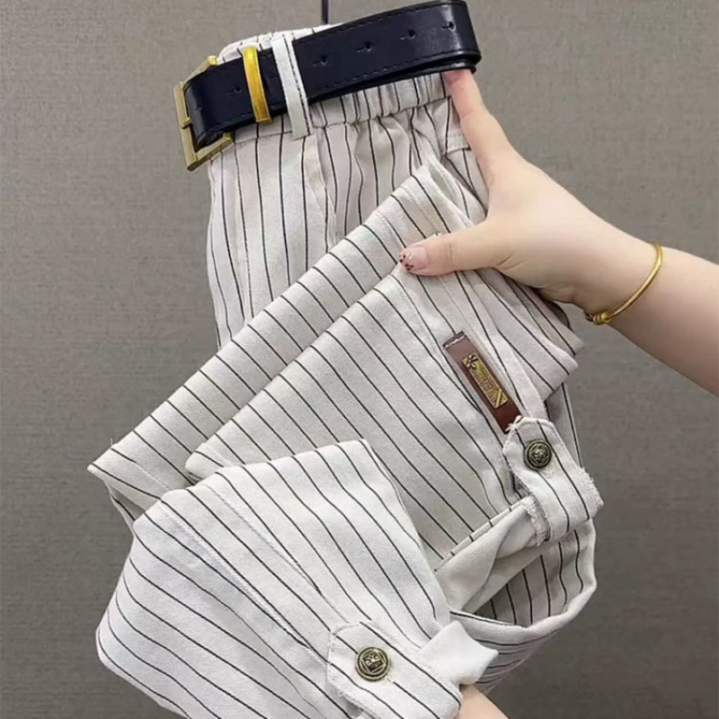 오프 화이트 스트라이프 데님