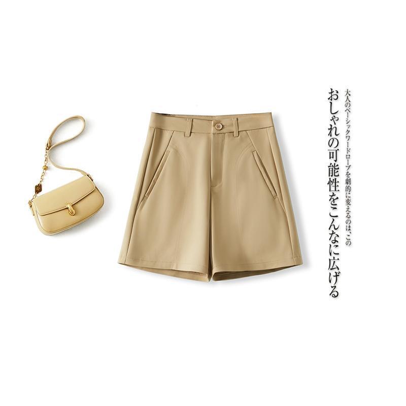 Women's Thin Suit Shorts, New Summer Style, High-Waisted, Slimming, Loose Casual Wide-Leg Pants for Petite Figures