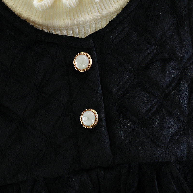 Girls Dress 2025 Winter Korean Style New Baby Girl Solid Color Sleeveless Vest Skirt Children's Cotton Vest Skirt