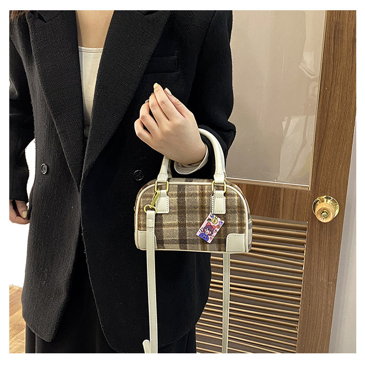 Borsa a tracolla a quadri per donna, elegante borsa a spalla tartan_voghion.com