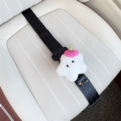 Car seat belt | Car 3C certified safety belt for - three-point-anti-strangling-safety-belt-black-and-five-pointed-star-rose-red-beret