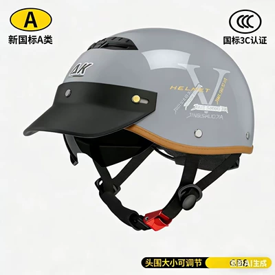 and Women, Summer Electric Scooter Motorcycle | Motosiklet kaskı (dəbilqə) - new-national-standard-3c-silver-gray-upgraded-model