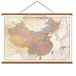 玄关挂墙复古中国挂图地图世界办公室背景挂图客厅书房装饰画挂画