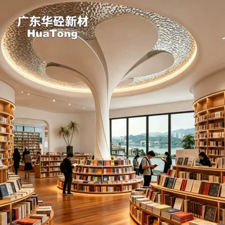 GRG大树伞形艺术立柱图书馆展厅网红中庭造型柱GRG大型艺术构件
