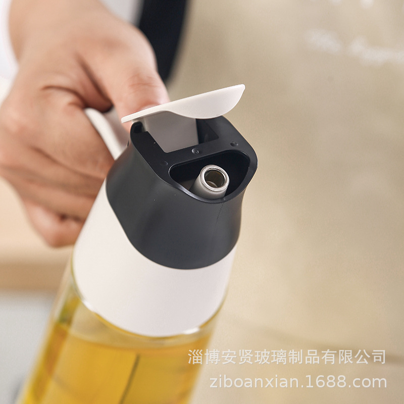 Engrasador automático de apertura y cierre botella de aceite vidrio hogar a prueba de fugas botella de condimento Jar Suministros de cocina