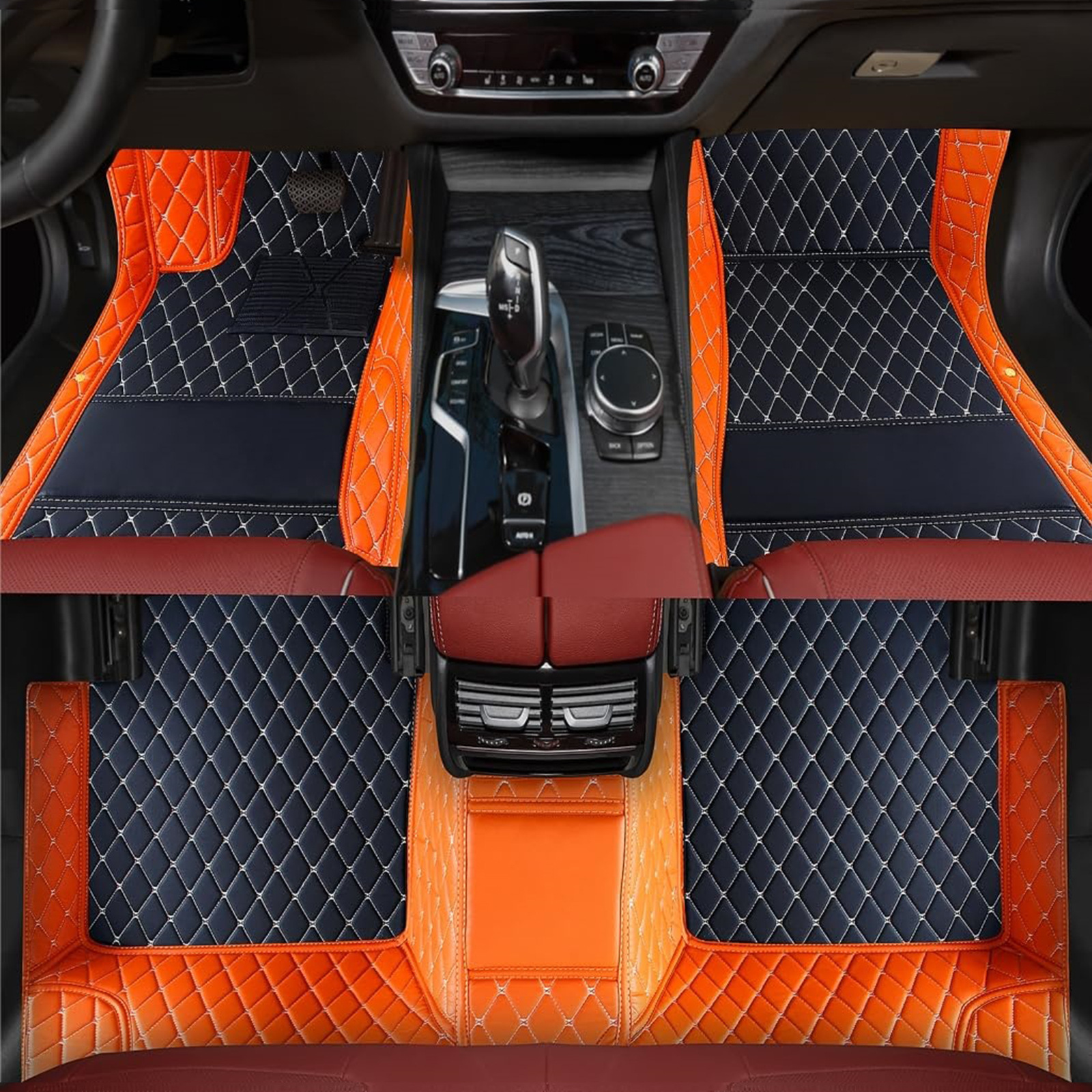 Cross-Border Amazon Color-Blocked Car Floor Mats, Fully Surrounded Car Floor Mats, Suitable for Tesla Anti-Slip