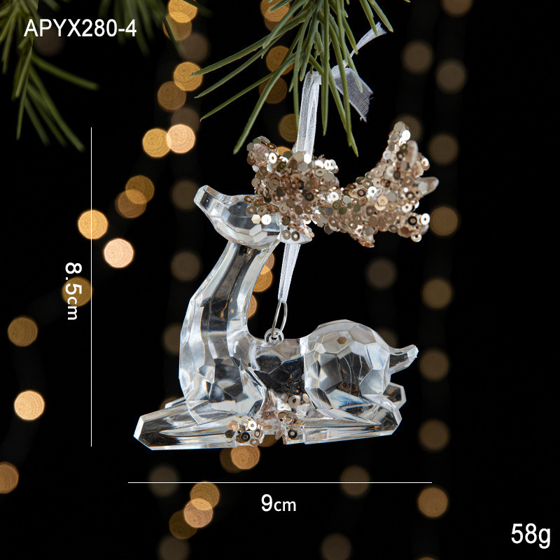 クリスタル質感Swanlaceアクリルキラキラ透明雪クリスマスツリーペンダント鈴装飾品|undefined