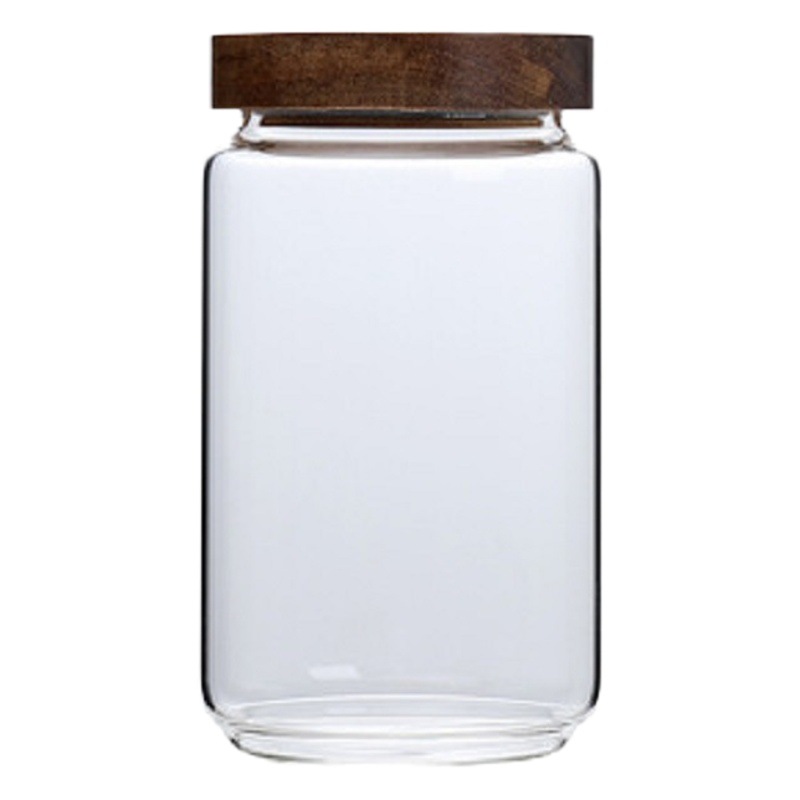 Fábrica al por mayor de la cocina del hogar de madera de acacia sellada tarro de almacenamiento sellado al por mayor Gaopeng botella de almacenamiento de vidrio de silicio