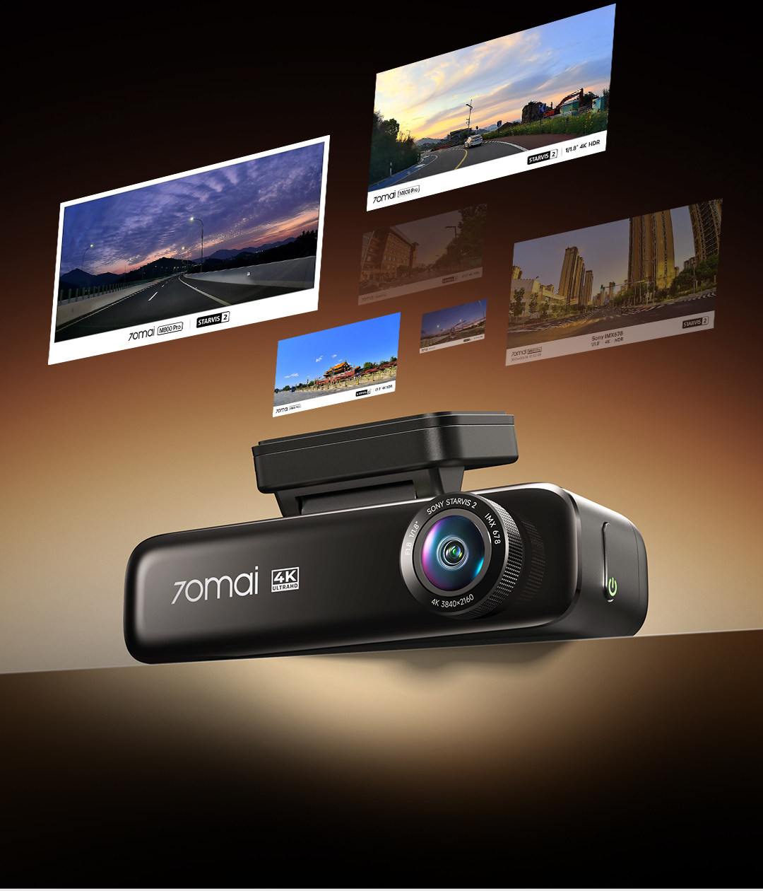 70Mai M800Pro Dash Cam 4K Ultra-Clear Night Vision Front and Rear Dual Recording Parking Monitoring 70Mai Dual Camera