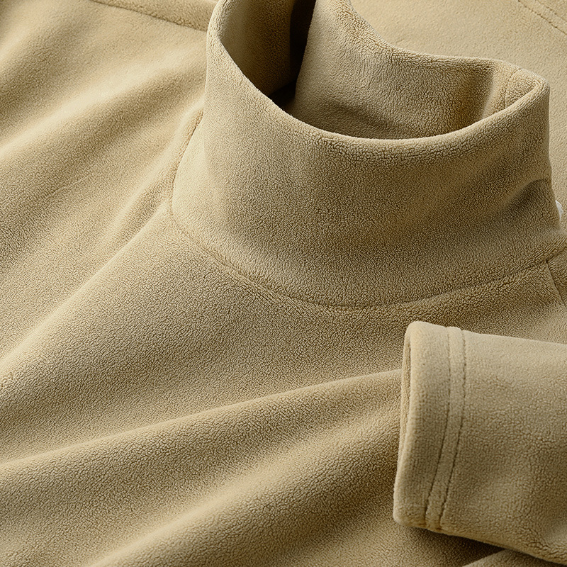 欧货轻奢秋冬季保暖加厚长袖t恤男士新款休闲内搭摇粒绒打底上衣