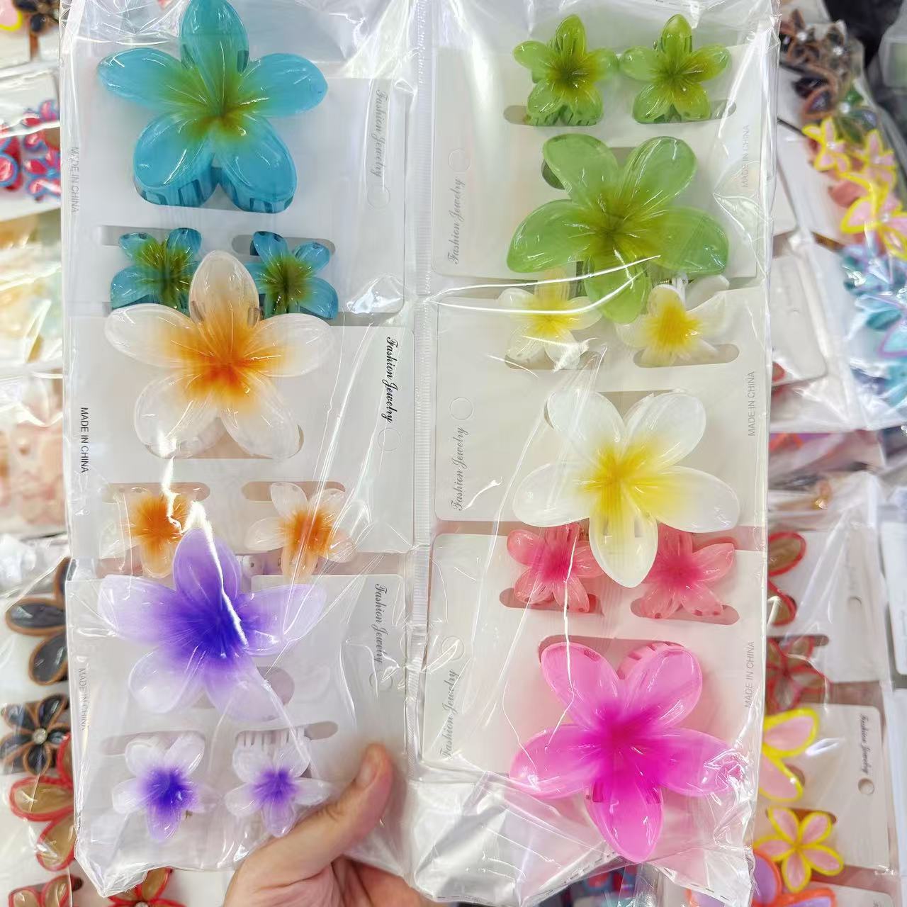 Europa y los Estados Unidos explotaron 8CM huevo flores clip de cabello de alta calidad para mujeres agarrar el cabello de tiburón color caramelo transfronterizo agarrar clip de cabello