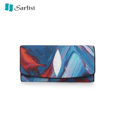 new pattern 2021 genuine leather Pearl skin wallet have more cash than can be accounted for fashion design temperament lady clutch bag summer