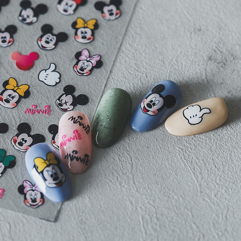 Iron new technology 5D thin tough nail stickers pro thin transparent adhesive nail stickers mouse you are the most cute TS755