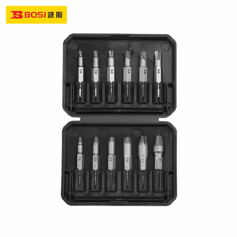 Persian tool 12-piece set of high-speed steel machine screw breaking wire remover BS522012 for use with electric drill